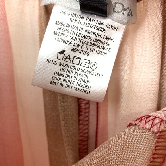 Samantha Dru Wide Split Leg Pants Womens Size Large Multicolor Striped Red Beige - Picture 6 of 6